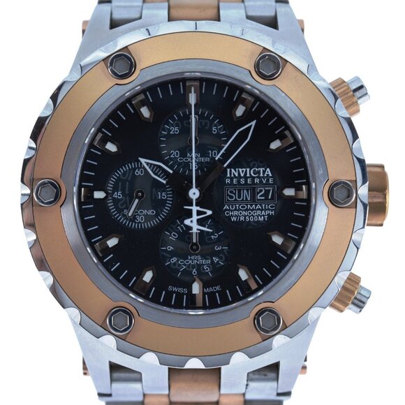 Men's 52mm Invicta Reserve Two Tone Stainless Automatic Cal 7750 Watch Ref 4841! - Picture 1 of 8